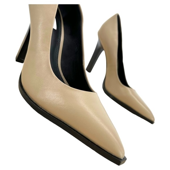 REISS | Ada 40 Court Shoes Leather‎ Taupe Pumps Heels - Picture 4 of 7